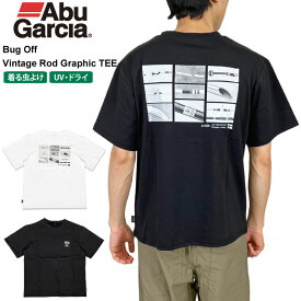 【ゆうパケット1点まで送料無料】AbuGarcia アブガルシア 半袖Tシャツ バグオフ ヴィンテージロッド グラフィック ティー メンズ アウトドア フィッシング UVカット率95%以上 着る虫よけ ドライ 防虫効果 虫よけ加工 夏 暑い日 猛暑 紫外線 対策 吸湿 24SAB-014