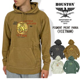 ＼超得お買い物マラソン／【SALE★40%OFF】Houston ヒューストン ピグメントプリントプルオーバーパーカー PIGMENT PRINT PARKA(VIETNAM) カジュアル アメカジ メンズ レディース トップス プリント パイル地 スポーツ カップル フーディー 22158