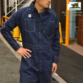 TCB jeans"Black Cat Crew Suit"ブラック キャット クルースーツ ツナギ[ワイドストレート] [ライトオンス] [ヴィンテージ系色落ち]