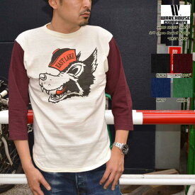 WAREHOUSE ウエアハウス"4800 EAST LAKE"7分袖フットボールTee クルーネック[L/STee]