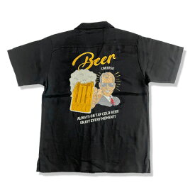 ＼決算セール！／【SALE★55%OFF】【ゆうパケット1点まで送料無料】Houston ヒューストン ボーリングシャツ (BEER) BOWLING SHIRT 半袖シャツ ボウリングシャツ ロカビリー 刺繍 アメカジ ロック カラーシャツ カワイイ メンズ レディース 40991