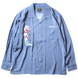 【セール50%OFF】 Houston ヒューストン スーベニア長袖シャツ SOUVENIR L/S SHIRT(MAIKO) ベトシャツ 開襟 ミリタリー カジュアル アメカジ 刺繍 舞妓 龍 ベトナム 春 秋 メンズ レディース 41153 メール便対応
