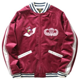 ＼決算セール！／【SALE★57%OFF】Houston ヒューストン VELVETTEN SOUVENIR JACKET (SCREAM) / 別珍スーベニアジャケット (スクリーム) アウター スカジャン フェルトワッペン レーヨンサテン メンズ レディース ミリタリー 51292