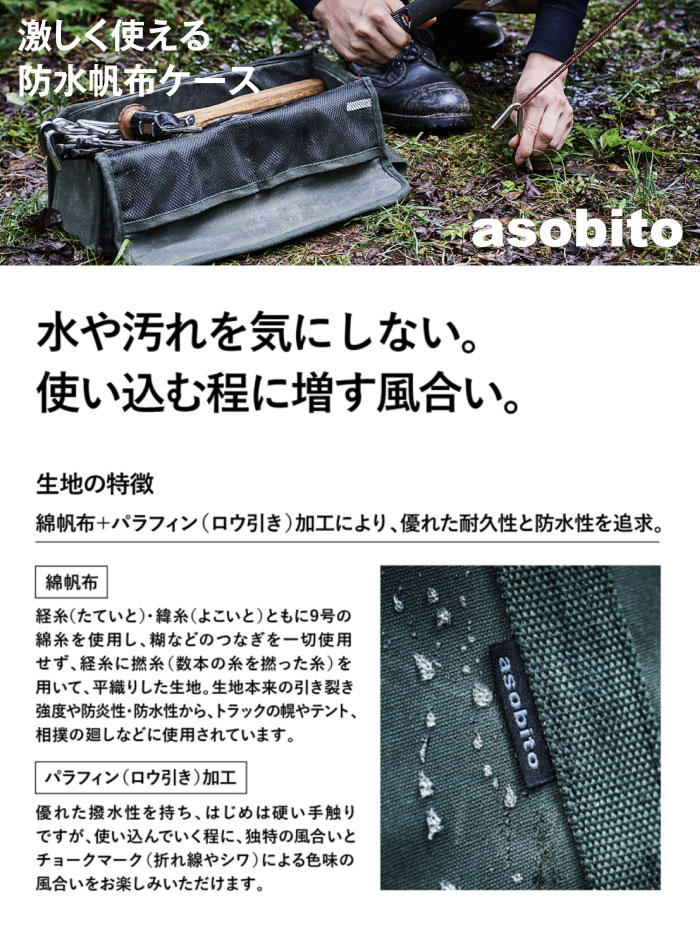 楽天市場】asobito アソビト ツールボックス XS 防水帆布 キャンプ用品 ...
