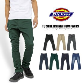 ＼決算セール！／【ポイント3倍】ディッキーズ Dickies リニューアル TCストレッチナローパンツ メンズ ワークパンツ タイトモデル テーパードパンツ チノパンツ デニムパンツ ストリート スリム 作業着 バイク 自転車 WD5882N【裾上げ不可】