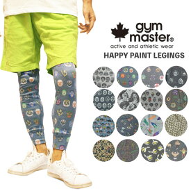 gym master ジムマスター ハッピーペイント レギンス スパッツ アウトドア キャンプ フェス BBQ 登山 ハイキング スポーツ 自転車 総柄 覆面レスラー ルアー メンズ レディース おしゃれ カジュアル G857354A メール便対応