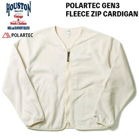 ＼決算セール！／【SALE★60%OFF】Houston ヒューストン ポーラテックフリースジップカーディガン メンズ フリースジャケット ジップアップ 羽織り 保温 暖かい 防寒 軽量 長袖 サムホール付き ミリタリー カジュアル 無地 シンプル POLARTEC GEN3 FLEECE ZIP CARDIGAN 22148