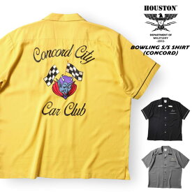 【セール30%OFF】 Houston ヒューストン ボウリングシャツ BOWLING S/S SHIRT (CONCORD) 半袖シャツ 開襟 カジュアル アメカジ リゾート ビーチ 海 メンズ レディース 刺繍 41179 メール便対応