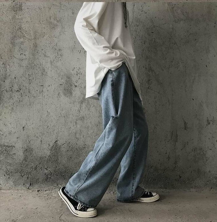 楽天市場 シンプル サルエルデニムパンツ おしゃれ モード カジュアル ストリート系 韓国 パンツ デニム メンズ ファッション 春 夏 秋 冬 メンズファッション ベアーズホールセール