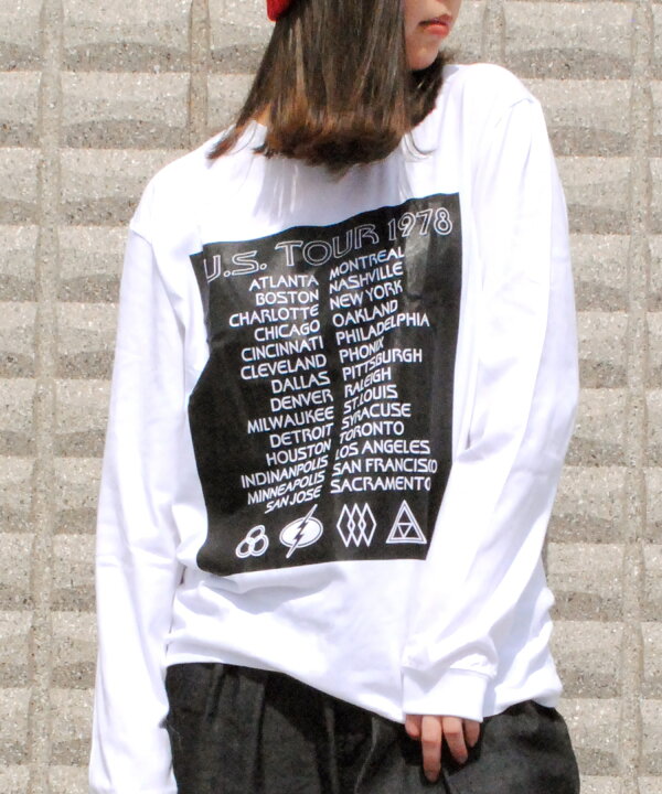 楽天市場 ロンt イラスト レディース 長袖tシャツ プリントロンt Tシャツ 長袖 カットソー ロンティー ブランド おしゃれ クルーネック ストリート 春服 夏服 秋服 冬服 黒 白 ビートジャイブ