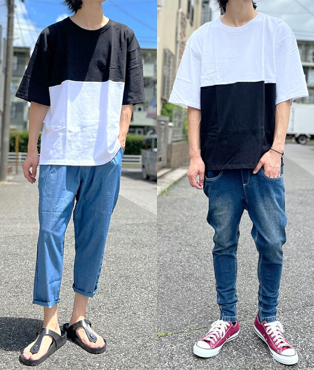 楽天市場】切替 Tシャツ 半袖 オーバーサイズ 厚手 無地 サイド 