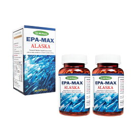 【海外通販・正規品・日時指定不可】EPAMAXアラスカフィッシュオイル 1000mg 100錠 2本DHA EPA オメガ3脂肪酸：ヤマト国際便発送