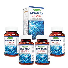 【海外通販・正規品・日時指定不可】EPAMAXアラスカフィッシュオイル 1000mg 100錠 4本DHA EPA オメガ3脂肪酸：ヤマト国際便発送