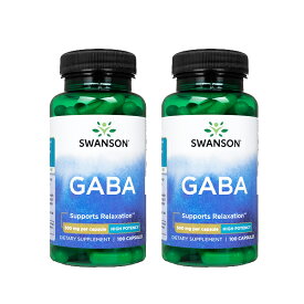 【海外通販・正規品・日時指定不可】スワンソン　GABA 500mg 2本　Swanson　ガンマ・アミノ酪酸　ギャバ：国際郵便書留発送