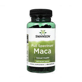 【海外通販・正規品・日時指定不可】スワンソン　マカ 500mg 100カプセル　1本　Swanson Maca国際郵便書留発送