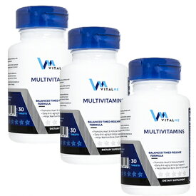 【海外通販・正規品・日時指定不可】バイタルミー マルチビタミン 30錠 3本 VitalMe Multivitamins：国際郵便書留発送