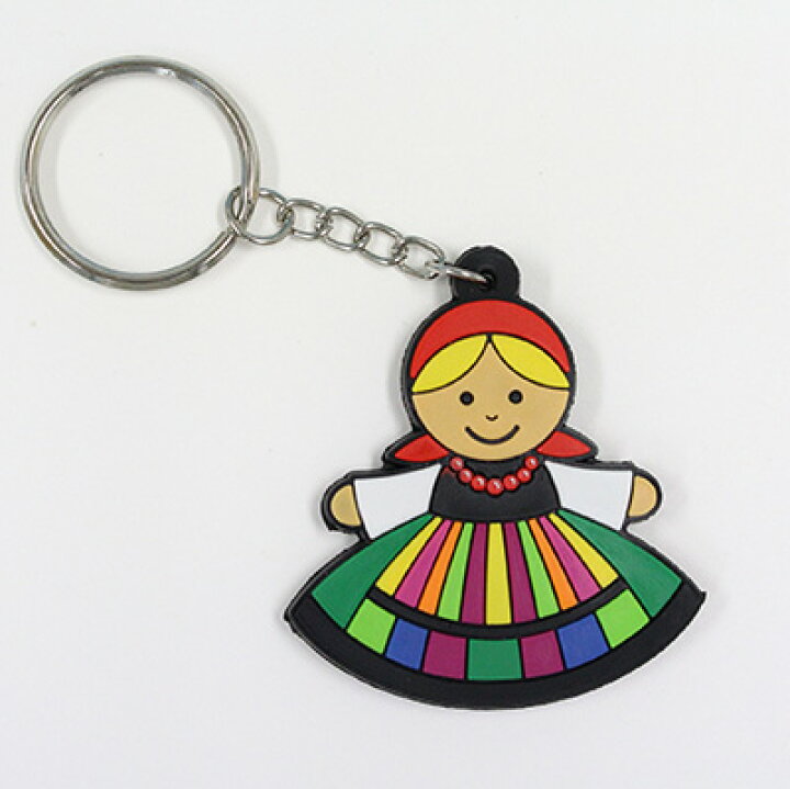 楽天市場 キーホルダー ポーランドの女の子 Polska ゴム製キーリング 東欧雑貨 バッグチャームに メール便可 カジュアル雑貨ビューピー