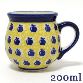 ポーランド食器・陶器　ポーリッシュポタリー りんごイエロー マグカップS 0.2L マニュファクトゥラ社 K67-ALC26 ポーリッシュ・ポタリー