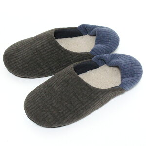 ルームシューズ 太畝コーデュロイ M L バブーシュ 2way 洗える ヒートウォーム 吸湿発熱素材 おしゃれ スリッパ 秋冬 日本製