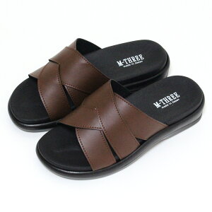 外履きサンダル ソフトインソール クロスバンド メンズサイズ M L LL 2033 合皮 ギフト 美脚 ウレタンソール 日本製