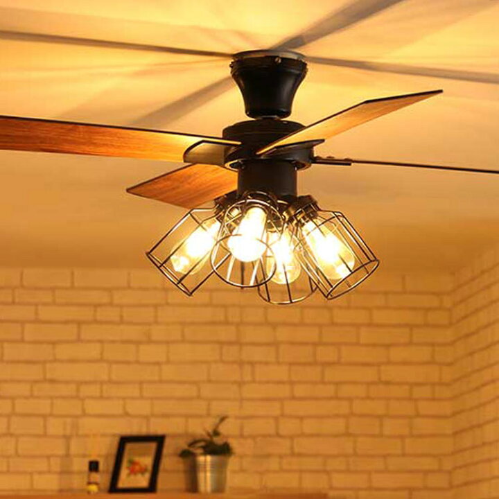 楽天市場 ジャヴァロエルフ シーリングファン フィラメントled電球付 シーリングファンライト 4灯 Ledリモコン付 ファン 木目調 照明器具 天井照明 吹き抜け シーリングライト おしゃれ 一人暮らし リビング用 居間用 インテリア 電気 涼しい 子供部屋 Je Cf003