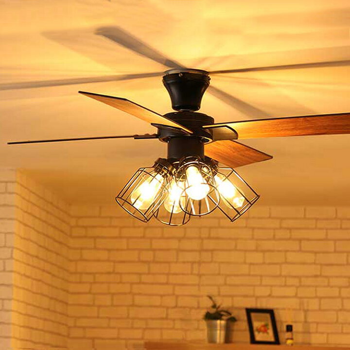 楽天市場 ジャヴァロエルフ シーリングファン フィラメントled電球付 シーリングファンライト 4灯 Ledリモコン付 ファン 木目調 照明器具 天井照明 吹き抜け シーリングライト おしゃれ 一人暮らし リビング用 居間用 インテリア 電気 涼しい 子供部屋 Je Cf003