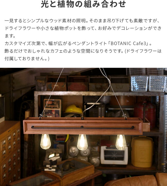楽天市場】BOTANIC Cafe3 ボタニック カフェ3【ペンダントライト 電球  