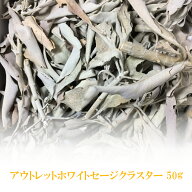 無選別 ホワイトセージ 浄化用 【50g】 無農薬 カリフォルニア産 whitesage クラスタータイプ（枝付きリ…