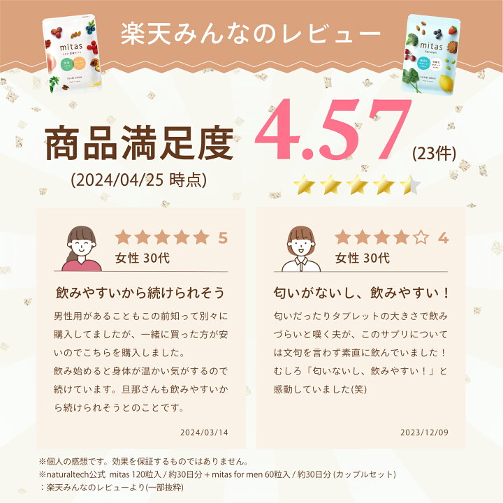 楽天市場】【ポイント11倍】ミタス+ミタスフォーメン(カップルセット  