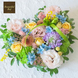 ハート フラワーアレンジメント 花 誕生日 ギフト おしゃれ 結婚祝い プレゼント 結婚式 結婚記念日 入籍祝い 女性 男性 お供え 生花 開店祝い 発表会 ペット お悔やみ 季節の花 フラワーアレンジ 新築 お祝い フラワーケーキ 画像配信 色選択可能 メッセージカード hl