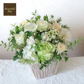 お供え 花 おしゃれ フラワーアレンジメント 命日 お供え花 ペット 仏花 供花 生花 四十九日 一周忌 一回忌 三回忌 お悔やみ 故人 御供 法事 結婚祝い 誕生日 白 ホワイト 季節の花 ギフト 買いまわり アレンジメント 女性 男性 ha-w