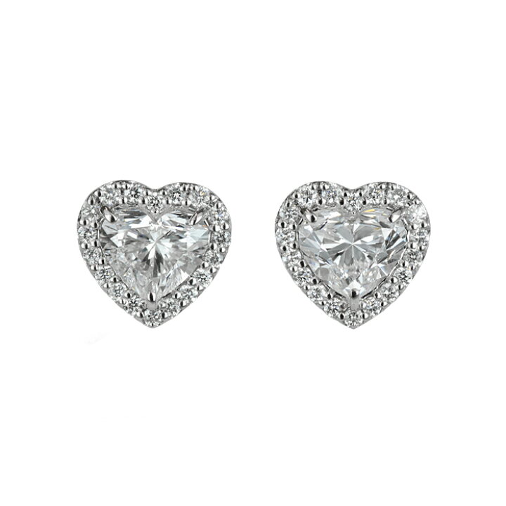 楽天市場】【ハートシェイプピアス】天然ダイヤモンド 0.50ct×0.50ct D  
