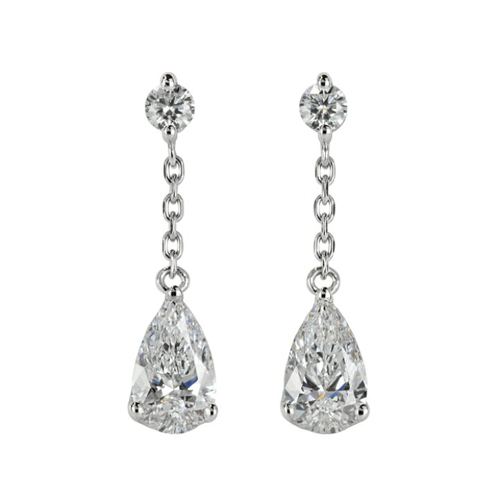 楽天市場】【揺れるペアシェイプピアス】天然ダイヤモンド 0.50ct×0.50