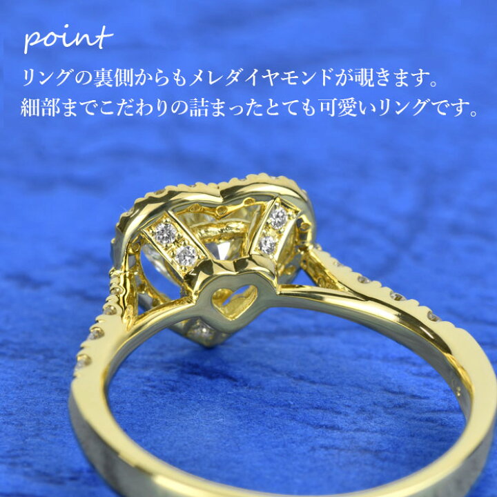 1カラット18k イエローゴールド天然ダイヤモンドリングメレダイヤモンド