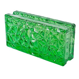 【あす楽】ガラスブロック レンガサイズ 世界で有名なブランド品 200x100x50mm 高級ブロックガラスgb82050 green ダイヤモンド グリーン 緑色