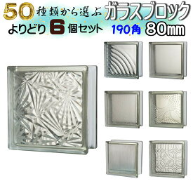 JINGHUA正規品 ガラスブロック 選ぶ50種類【よりどり6個セット】190角厚さ80mm ハーフサイズ SUPER WHITE クリア色シリーズ ガラス ブロック DIY 国際基準サイズ 世界で有名なブランド品 ブロックガラス スペーサー【本州四国九州 送料無料】【あす楽】