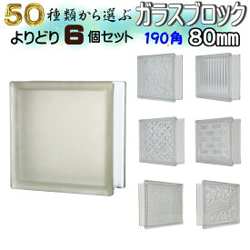 JINGHUA正規品 ガラスブロック 選ぶ50種類【よりどり6個セット】190角厚さ80mm ハーフサイズ SUPER WHITE クリア色シリーズ ガラス ブロック DIY 国際基準サイズ 世界で有名なブランド品 ブロックガラス スペーサー【本州四国九州 送料無料】【あす楽】