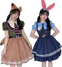【2026年新発売】ハロウィン コスプレ 衣装 仮装 ウサギ キツネ レディース 可愛い ウサギ警察 大人 5点セット コスチューム ポリス ロリータ ワンピース 女性用 セクシー系 女装 男女兼用 男の子 女の子 男の娘 文化祭 学園祭 学園祭衣装 文化祭衣装 仮装パーティー 撮影会