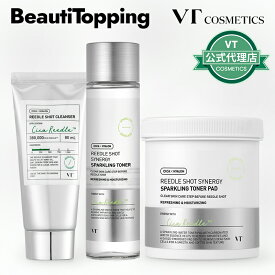 【VT COSMETICS】VT リードル ショット クレンザー80ml/シナジースパークリングトナーパッド80p/ スパークリングトナー150ml 化粧水 皮脂 角質 毛穴 しっとり パチパチ 洗顔料 シカ 弾力 肌キメ ホームケアトラブル肌 ツヤ肌 保湿うるおい 韓国コスメ 海外通販 送料無料