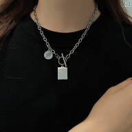 ネックレス メンズ サージカルステンレス プレート スクエア ペンダント 錆びにくい シルバー シンプル …
