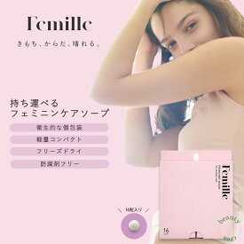 【SS期間P5倍】持ち運べるフェミニンケア Femille フェミーユ フェミニンウォッシュFD 16個入 デリケートゾーン ソープ 無添加 無香料 潤い 保湿 弱酸性 乾燥 くすみ 黒ずみ 臭いケア