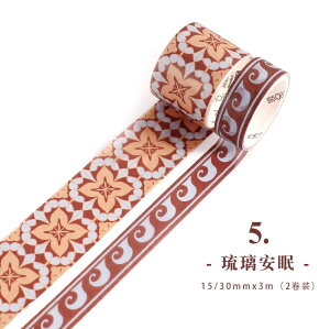 即日出荷 マスキングテープ 2点入りセット 剥離紙付き ヴィンテージ タイル模様 マステ 透ける 枠 飾り枠 ビンテージ アンティーク コラージュ素材 手帳デコ ジャンクジャーナル 和紙 ブラ