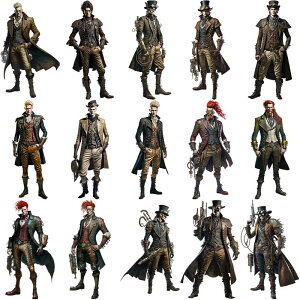 即納 コラージュシール スチームパンク キャラクター ステッカー 人物シール 柄違い48枚 外国 人物 女性 男性 クール 大きめ 海外 コラージュ 素材 セット 欧米 ヴィンテージ アンティーク レ