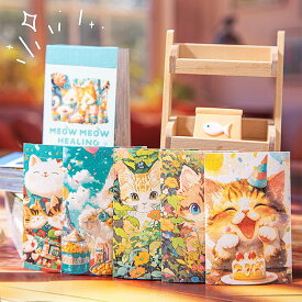 即日出荷 60枚/冊 シールブック 猫 シール ねこ ネコ 癒し 動物 黒猫 挿絵 シール 豆本 マステシール ミニステッカーブック コラージュ素材 かわいい 猫ちゃん ステッカー スクラップブッキング 癒し系 海外 コラージュ 素材 猫 癒される ジャンクジャーナル 手帳 日記 DIY