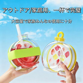 アイスキューブポット 製氷ケース 水筒 2in1 夏必須 家庭用 携帯便利 食品級PP PET TPR シリコン クリームレッド クリームイエロー クリームグリーン ストロー付き ストローなし 簡単製氷 氷鎮フルーツ 氷鎮果茶 氷鎮飲料 氷鎮酒 分解洗浄 衛生的 コンパクト 軽量 耐久性