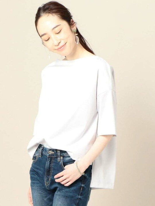 楽天市場】【SALE／50%OFF】BY コットンスリット5分袖ボートネック 