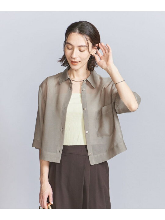 楽天市場】【SALE／40%OFF】ポリエステル オーガンジー シャツ 