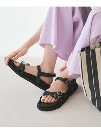 ダブルクロス ベルト バックストラップ サンダル BEAUTY&YOUTH UNITED ARROWS ビューティー＆ユース　ユナイテッドアローズ シューズ・靴 サンダル グリーン ブラック【先行予約】*【送料無料】[Rakuten Fashion]
