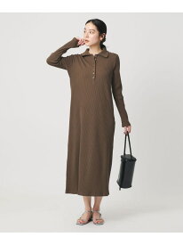 【WEB限定】ポロカラー リブワンピース BEAUTY&YOUTH UNITED ARROWS ビューティー＆ユース　ユナイテッドアローズ ワンピース・ドレス ワンピース ブラウン ブラック【送料無料】[Rakuten Fashion]