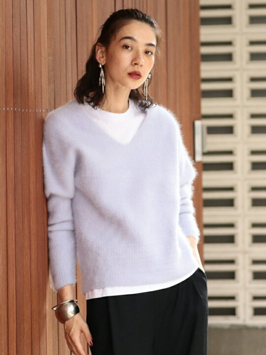 楽天市場】【SALE／30%OFF】BY∴ ヘアリー畦Vネックニット  